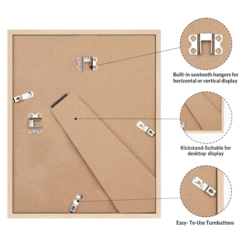Image of LaVie Home 8x10 Picture Frame for Wall Display, 8x10 Oak Picture Frame with HD Plexiglas, 8 x 10 Poster Frame 1 Pack, Display Frame for Vertical or Horizontal, Classic Collection