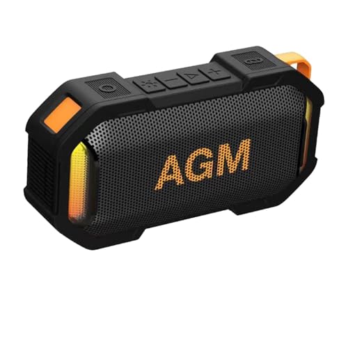 AGM MagROCK Magnetic Portable Speaker Bluetooth 5.4, Compact Wireless Speakers with Stereo Sound, Punchy Bass/TWS Pairing, USB-C, IPX7 Waterproof, LED Light for Outdoors/Party/Present/Holiday/Golf