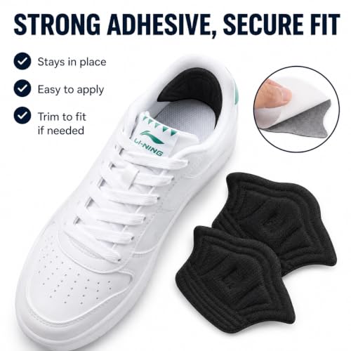 Image of Heel Grip Pads for Loose Shoes, Self-Adhesive Memory Foam Heel Inserts (Heel Liner Pentagon)