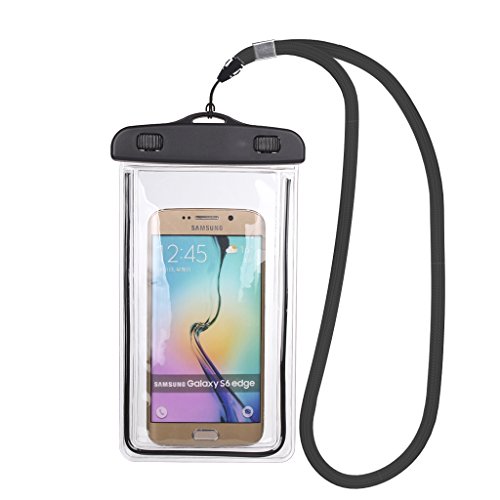 Mini-Factory Universal Waterproof Case for iPhone 6/6s / Plus 5s / Galaxy S6 / Edge for Swimming/Diving/Beach/Water Activities IPX8 100 Feet(Black)