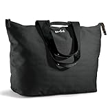 Fit & Fresh Large Beach Bag for Women - Extra Large Travel Tote With Pockets, Black