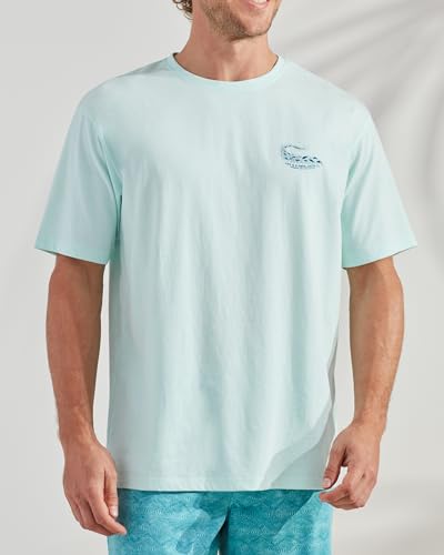 CARIBBEAN JOE Men's Shirt, Pajamas Sleep Top with Life is a Wave Design, Lightweight and Breathable Pjs4