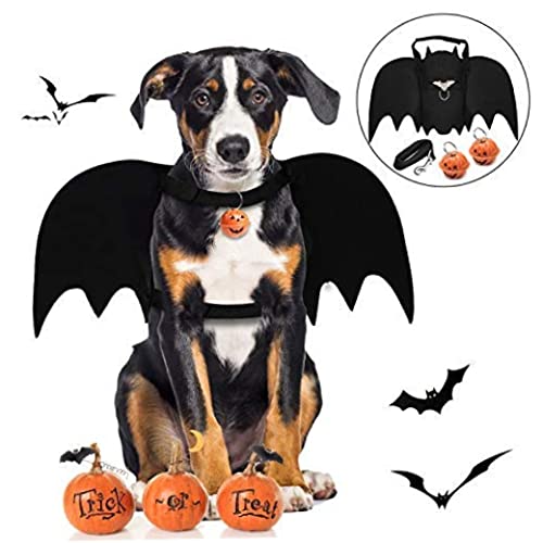 Costume De Animal De Compagnie Halloween Costume De Chauve-souris Efficace Costume De Chien Batman Avec Laisse Citrouille Cloche and Ring for Dog Cosplay Fête De Noël Événements Spéciaux Costumes Cover
