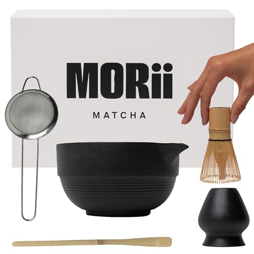 Matcha Whisk Set, 5 Pcs Matcha Kit with 15 OZ Bowl & Bamboo Whisk, Tea Gift