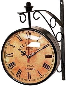 Miniatura 3 de Crafts International Vintage - Reloj de pared de doble cara de la estación de Victoria, Londres, 1747, forma redonda, estilo antiguo, sala de