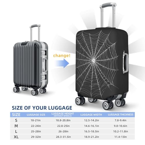 Minimalist Spider Web Elastic Travel Luggage Covers Dustproof Scratch-Resistant Suitcase Protector Fit 22-24 Inch4
