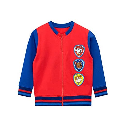 Paw Patrol Chaqueta Niño | Patrulla Canina Sudadera Cremallera para Niños | Chase Marshall Rubble Rojo 5-6 Años