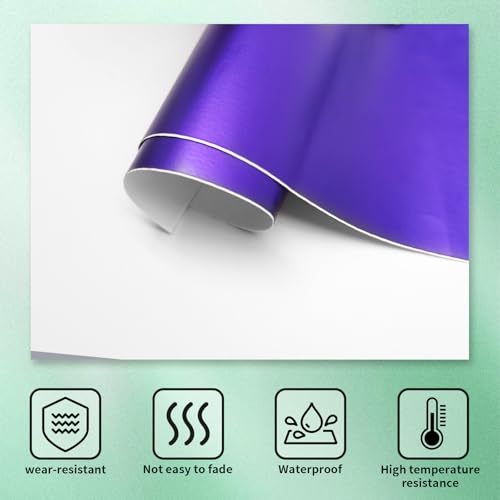 Image of Compatible with 11.8 inch x 4 inch Bowtie Emblem Wrap Kit for Chevy Logo Overlay Vinyl Wrap with Spatula and Cutter 3 Pcs Matte Metallic Purple