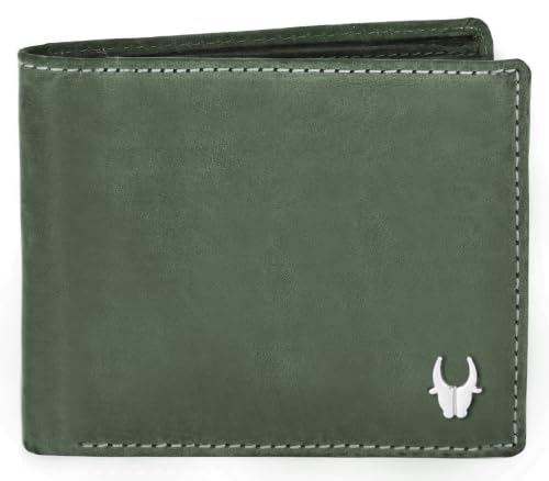 Image of WildHorn Gift Hamper for Men I RFID Protected Leather Wallet & Belt Combo Gift Set I Gift for Friend, Boyfriend,Husband,Father, Son Etc (Jade Black & Green Hunter)