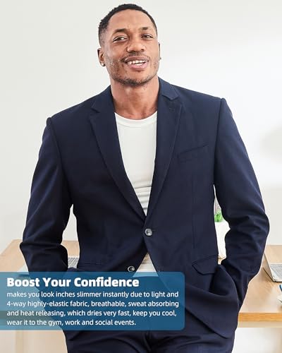 KOCLES Mens Slimming Compression Shirt, Slimming Undershirt Shirts for Men Body Shaper Shapewear Tummy Control4