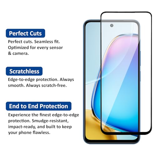 Image of AIBEX Tempered Glass for Oppo A3 Pro 5G / Y58 5G / Y38 5G / T3X / T4X / IQOO Z9X / VIVO Y29 5G / REALME 14X / Y39 5G /Y19S| Water Resistant | Edge-to-Edge Full Screen Protector | Bubble-Free Installation