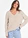ANRABESS Long Sleeve Shirts for Women V Neck Casual Fall Tops Loose Fit Lightweight Sweaters Tunic Fashion 2025 Clothes Beige Large