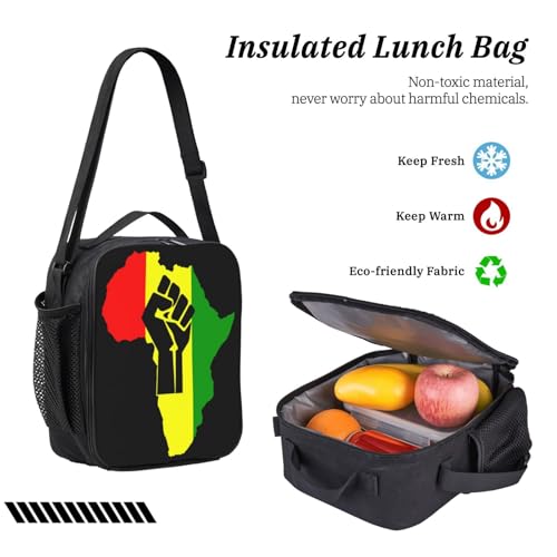 Black Power Hand Symbol 17 Inch Backpack Sets Lunch Bag Lightweight Daypack for Men Women 3Pcs4