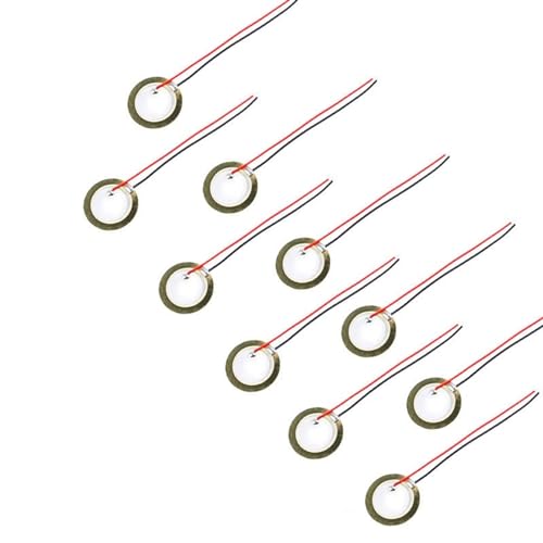 10Pcs Piezoelectric Piezo Ceramic Wafer Plate Dia 20mm for Buzzer Loudspeaker Sensor with Wire