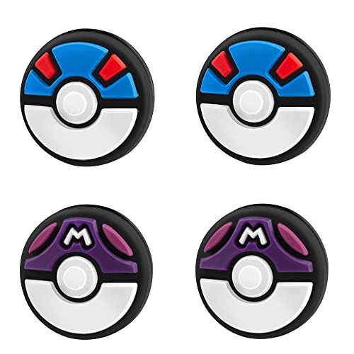 Gabxy Silicone Joycon Thumb Grip Caps, Joystick Cover Compatible with Nintendo Switch/OLED/Switch Lite, Soft Silicone Joystick Grips Button Covers for Joycon Controller,4pcs (Blue+Purple)
