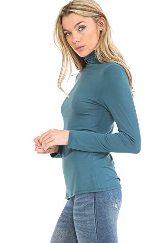 Image of Women's Lightweight Long Sleeve Turtleneck Top Pullover Sweater (S-3XL)