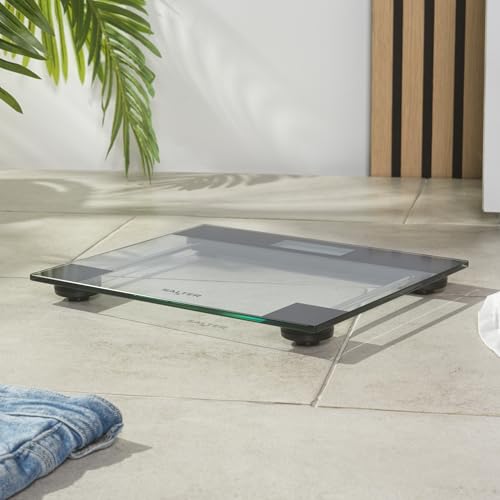 Salter Clear Glass Bathroom Scale – Body Weight Measurements, Toughened Platform, 180Kg/400Lbs Capacity, Lcd Digital Display, Compact, Instant Readings, Kg/St/Lbs, Transparent/Black - 6