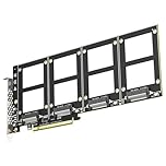 GLOTRENDS PU41 Quad U.2 to PCIe 4.0 X16 Adapter Without Splitter Function, Setup Soft U.2 SSD RAID via OS Tool, (PCIe Bifurcation Motherboard is Required)