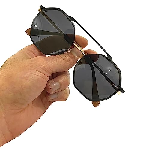 Óculos Armação Para Grau Clip On 2 Em 1 Feminina Octogonal Metal Premium Solar (Nude)
