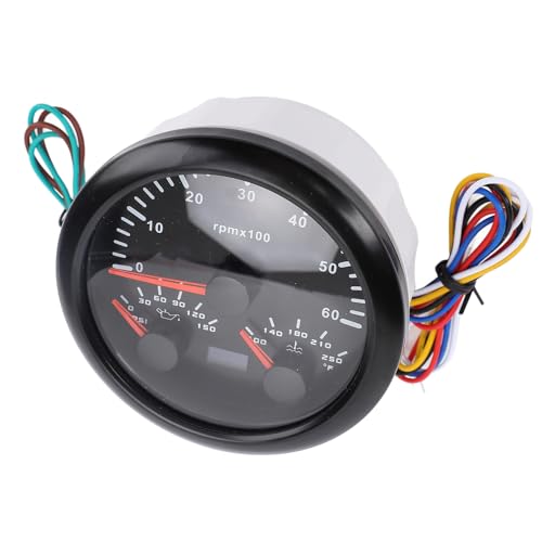 Keenso Tachymètre 3 en 1 avec Manomètre de Pression D'huile et de Température D'eau,...