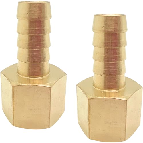 2PCS Brass Hose Fittings 3/8"NPT Female to 3/8" Barb Adapter for Air Fuel Oil Line by CX WONDERLAND