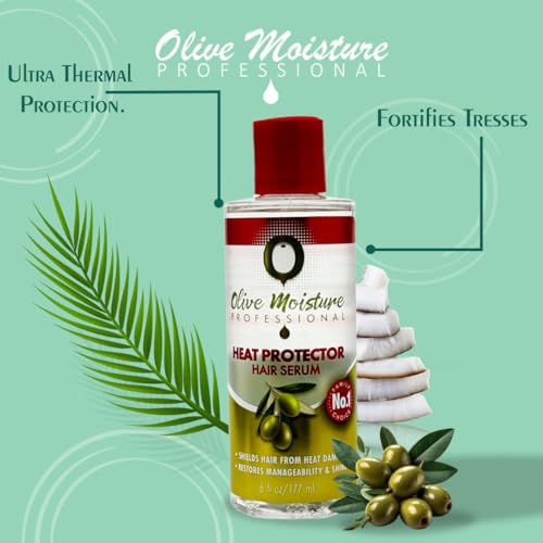 Olive Moisture Professional Heat Protector Hair Serum, 6 Oz - Image 4