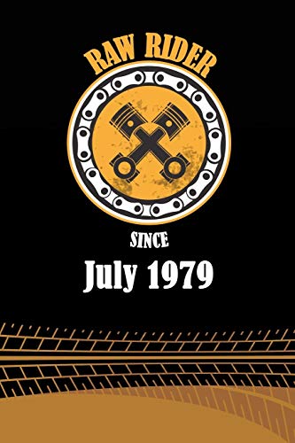 Raw Rider Since July 1979: Initial Raw Rider Since July 1979 Notebook for Motorcycle Rider, Black & Yellow 6 x 9 with 120 pages Soft Matte Cover image 3