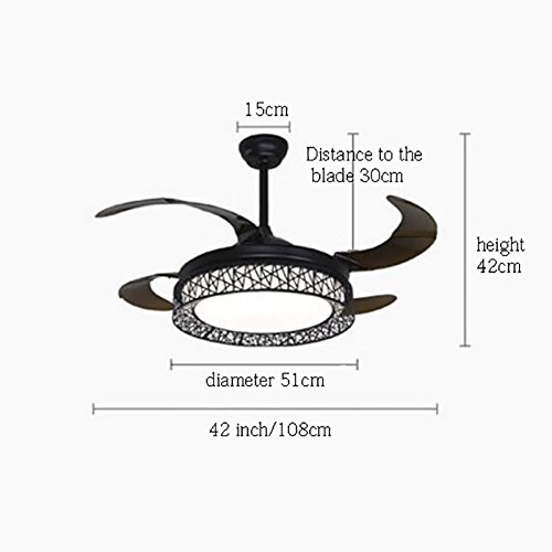 Ventilateur de plafond noir 42 pouces avec éclairage LED et télécommande réversible - 7