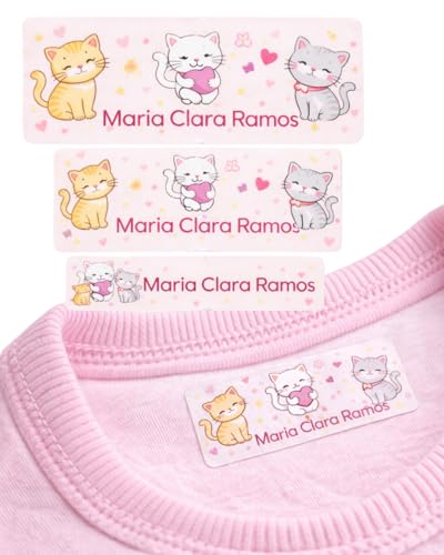 Etiquetas Escolares Personalizadas, Kit com 67 Etiquetas Adesivas Fotográficas e 40 Termocolantes para Roupas, Personalizável