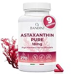 Bandini® Pure Astaxanthin 18 mg | 270 High Strength Capsules | 9 months supply | Powerful antioxidant from Haematococcus Pluvialis algae | Astaxantine Supplement, Magnesium stearate & GMO-free | Vegan