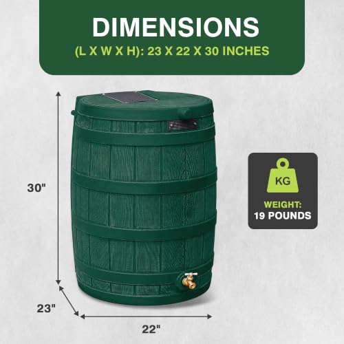 Image of Good Ideas Rain Wizard Water Collection Barrel, 50 Gallon, Green