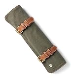 MESSERTASCHE AUS CANVAS & LEDER: Die Rolltasche ist aus hochwertigem Canvas-Stoff hergestellt. Dadurch ist die Kochtasche sehr haltbar, lässt sich gut rollen und liegt gut in der Hand Die Fächertaschen sind ebenfalls aus hochwertigem Canvas hergestellt.
