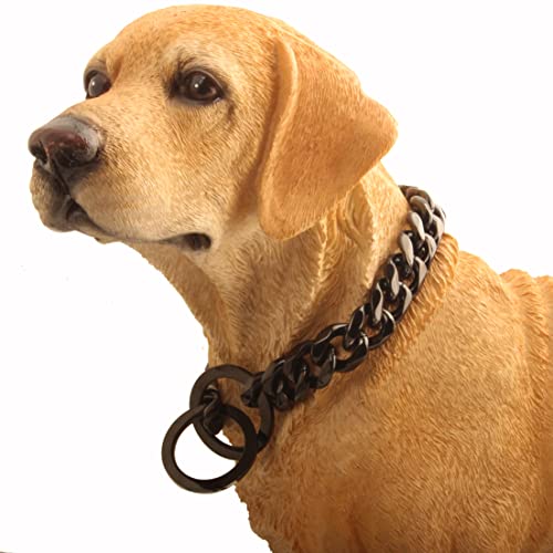 Collier pour chien noir maillons cubains : la solution anti-traction et durable