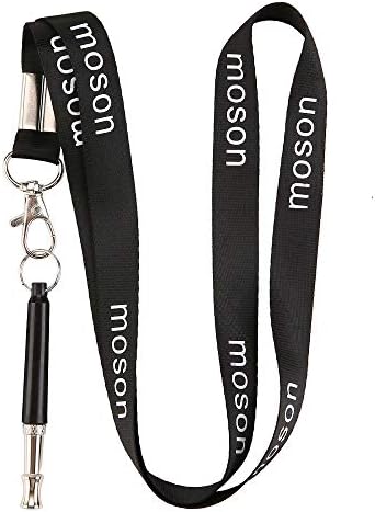 moson Dog Whistle to Stop Barking - Barking Control Ultrasonic Patrol Sound Repellent Repeller - Adjustable Pitch in Black Color Free Premium Quality Lanyard Strap