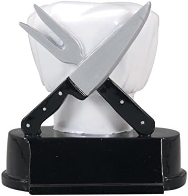 Chef Hat & Knife Trophy with 3 Lines of Custom Text