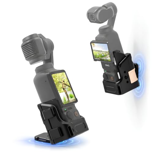 Djı Osmo Pocket 3/4 ile Uyumlu Manyetik Genişletme Çerçevesi Brkt, Alüminyum Alaşım Gövde, Güçlü Mıknatıs, 180° Ayar, Cold Shoe, 3 Adet 1/4 Vida Deliği ve Hızlı Çıkarma Bağlantıları