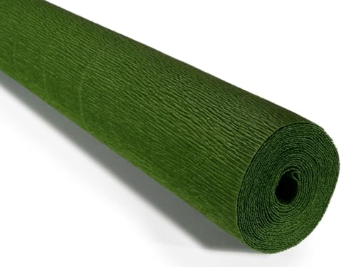 Cartotecnica Rossi 140g 10 Inch Wide 8.2ft Long Italian Crepe Paper Rollfor Wedding Ceremony Various Large Festivals Decoration (Leaf Green991)