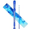 Soprano Recorder for Kids Beginners, German Fingering, C Key, 3 Piece with Cleaning Rod, Bag, Fingering Chart (Blue)...
