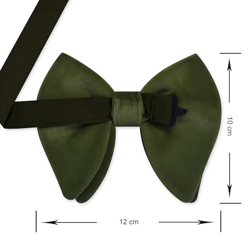 Image of GUSLESON Mens Solid Plaid Velvet Pre-tied Adjustable Bow Tie and Pocket Square Cufflink Set with Gift Box