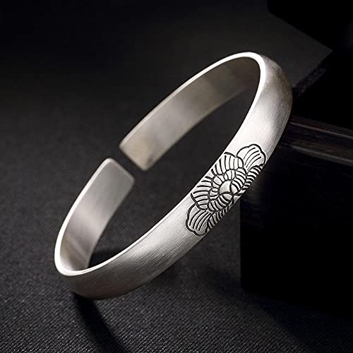 Bijoux en argent s990 pur avec bague femme mate ouverte rétro