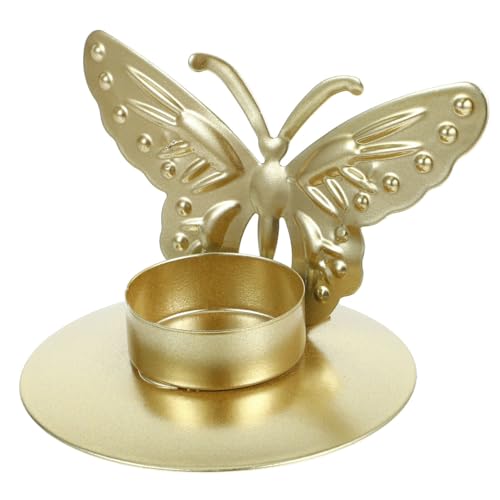 Cabilock Golden Candle Holders, Metal Butterfly Tea Light Candle Holder Votive Candle Holder Table Centerpiece Tabletop Decoration for Home Party Wedding