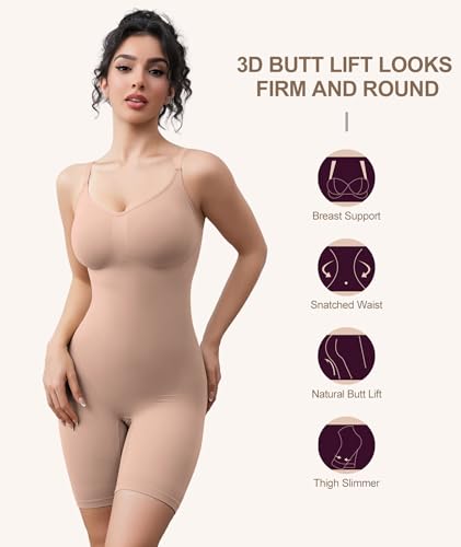 Image of Women's Strapless Shapewear Bodysuit for Women Tummy Control Shapewear, Seamless Body Shaper with Removable Straps