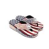 Montana West Women's Platform Flip Flop Wedge Flip Flops Western Wedge Sandals Patriotic Beach Sandals US06*S037RD*9