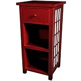 Oriental Furniture Shoji End Table with Shelves - Rosewood