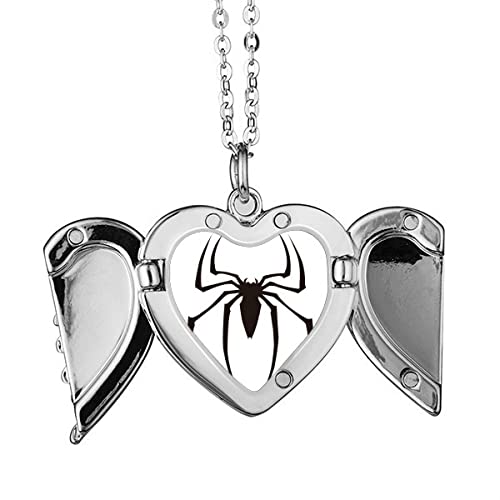 Collier pendentif ailes d'ange et insecte noir en taille M pour femme