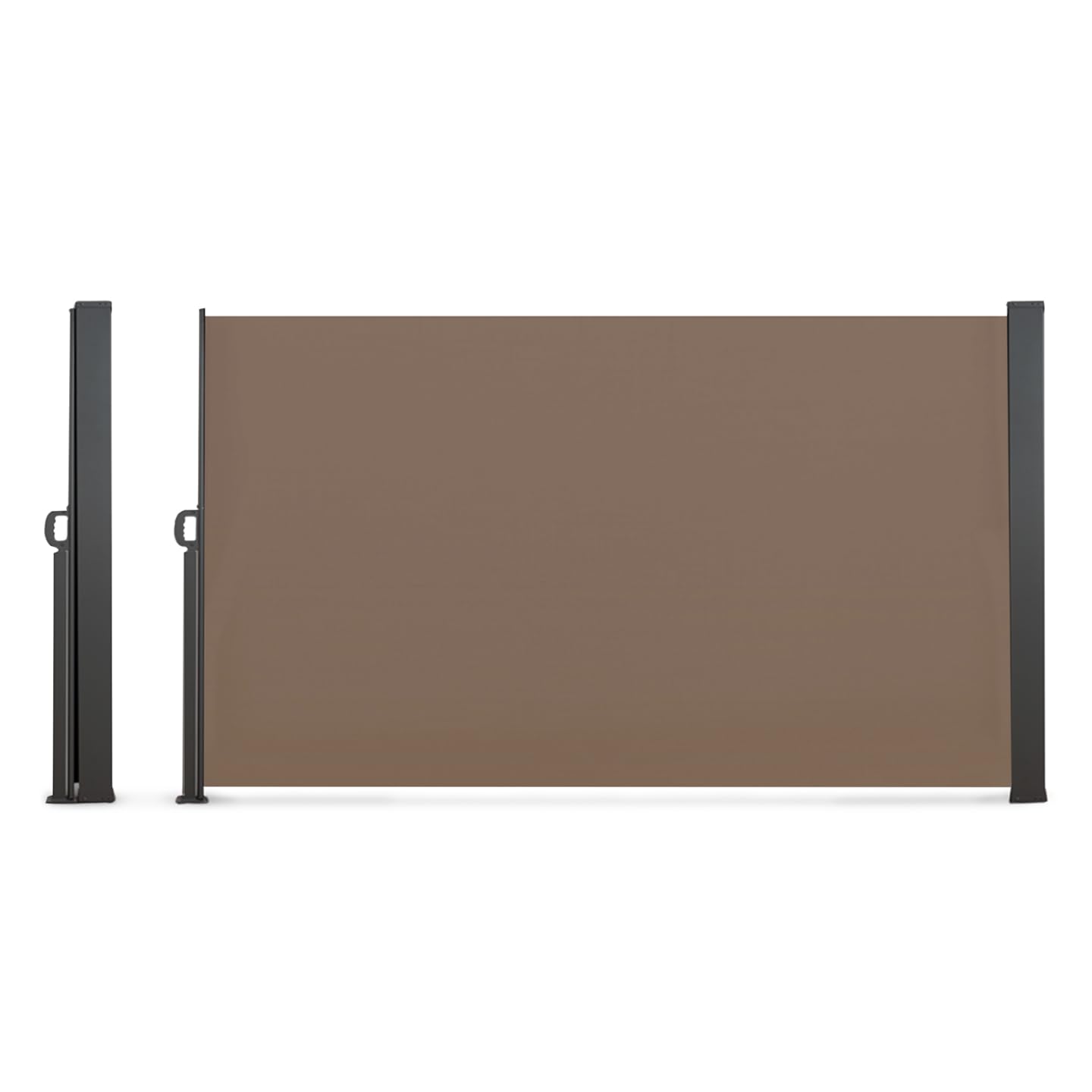 IDMarket - Biombo exterior retráctil (180 x 400 cm), color gris