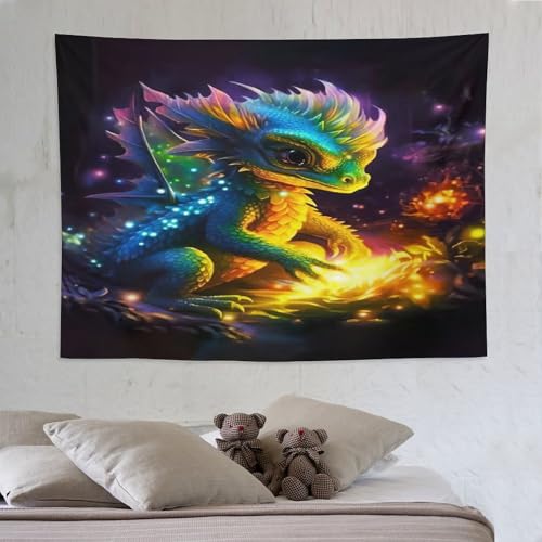 Tapisserie dragon anti-reflet : tenture murale pour masquer un mur vide de salon
