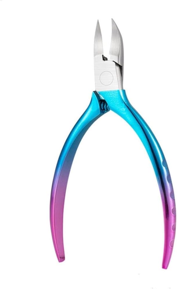 Stainless Steel Nail Art Nipper Scissors Remover Manicure Pedicure Clipper Plier Trimming Care Tools Black Rainbow,Rainbow Curve