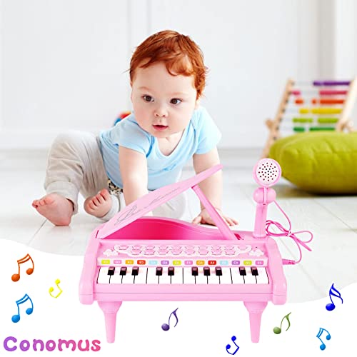 Conomus Piano Keyboard Toy For Kids-1 2 3 Year Old Girls First Birthday Gift -24 Keys Multifunctional Musical Electronic Toy Piano For Toddlers #TOP1