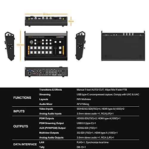 AVMATRIX VS0601U 6チャンネル SDI/HDMI マルチフォーマットミニAVスイッチャー の商品画像 5